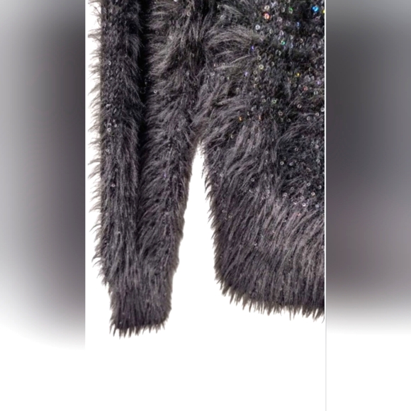 ✨HP✨ZARA Bling Sequin Fuzzy Knit Sweater *Size* Small - Picture 4 of 12